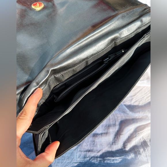 Vintage Black Suede Clutch - Picture 3 of 5